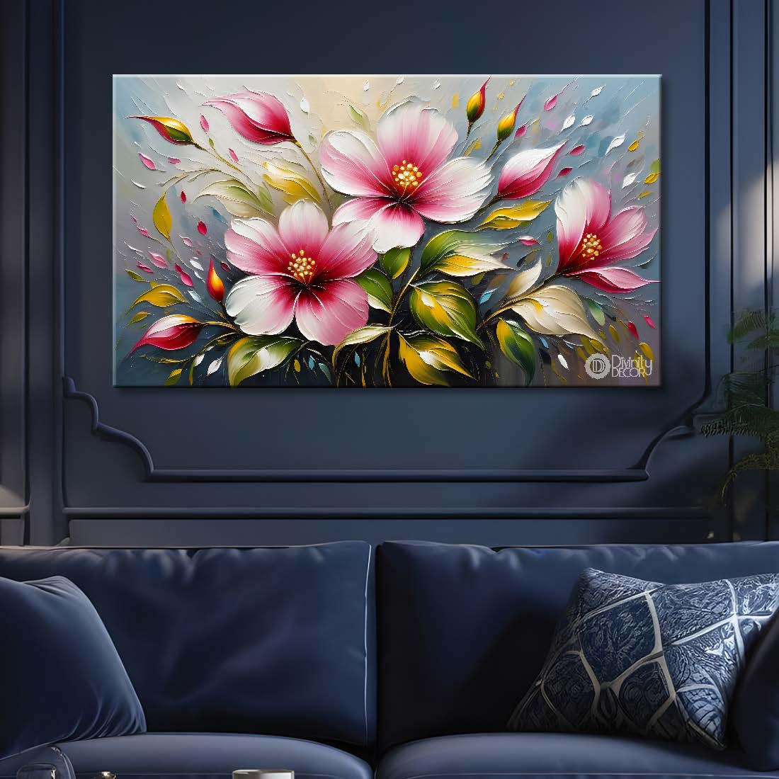 Pink flowers in the grey background - Flower-259