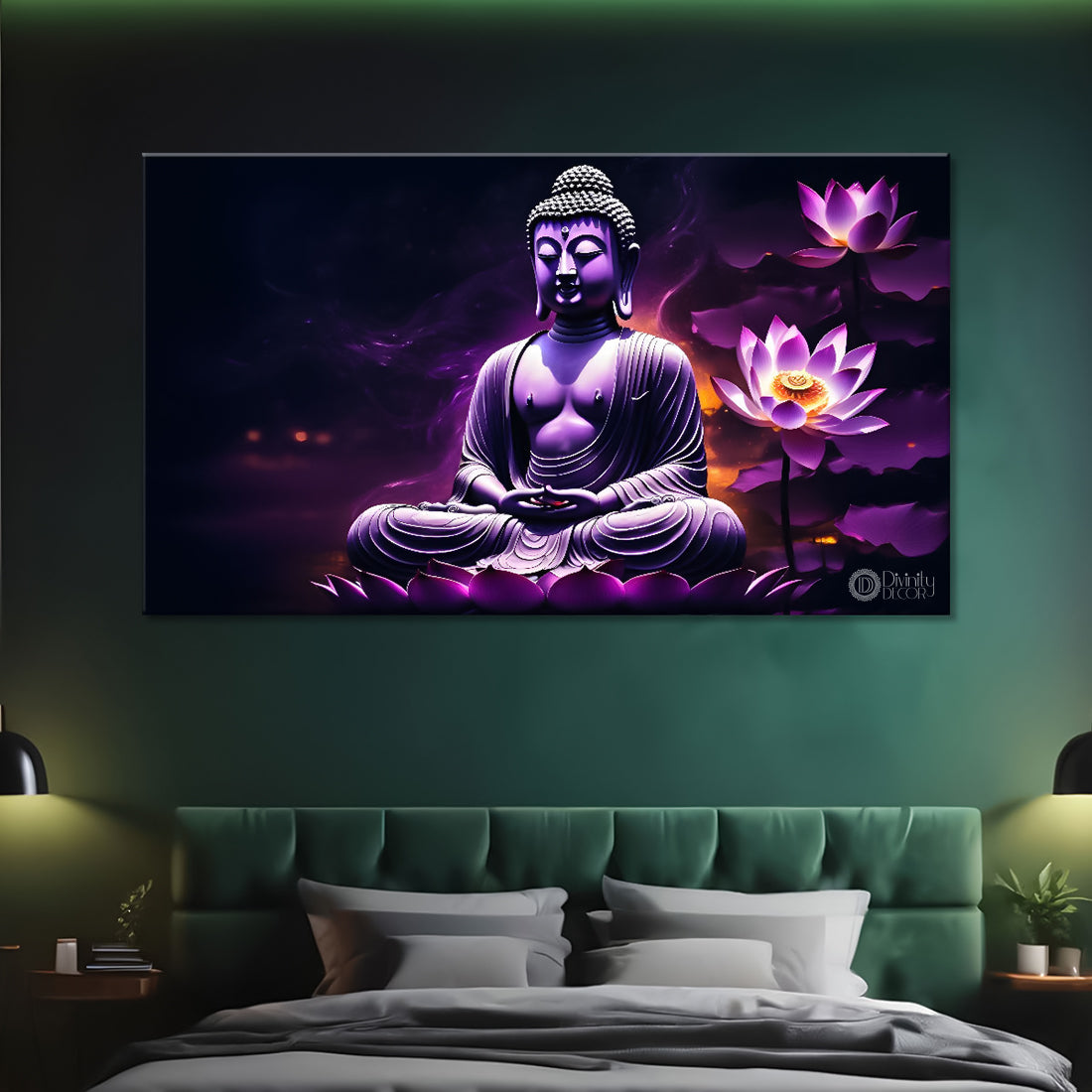 Pink buddha in pink textured painting Canvas Wall Painting - Buddha-264