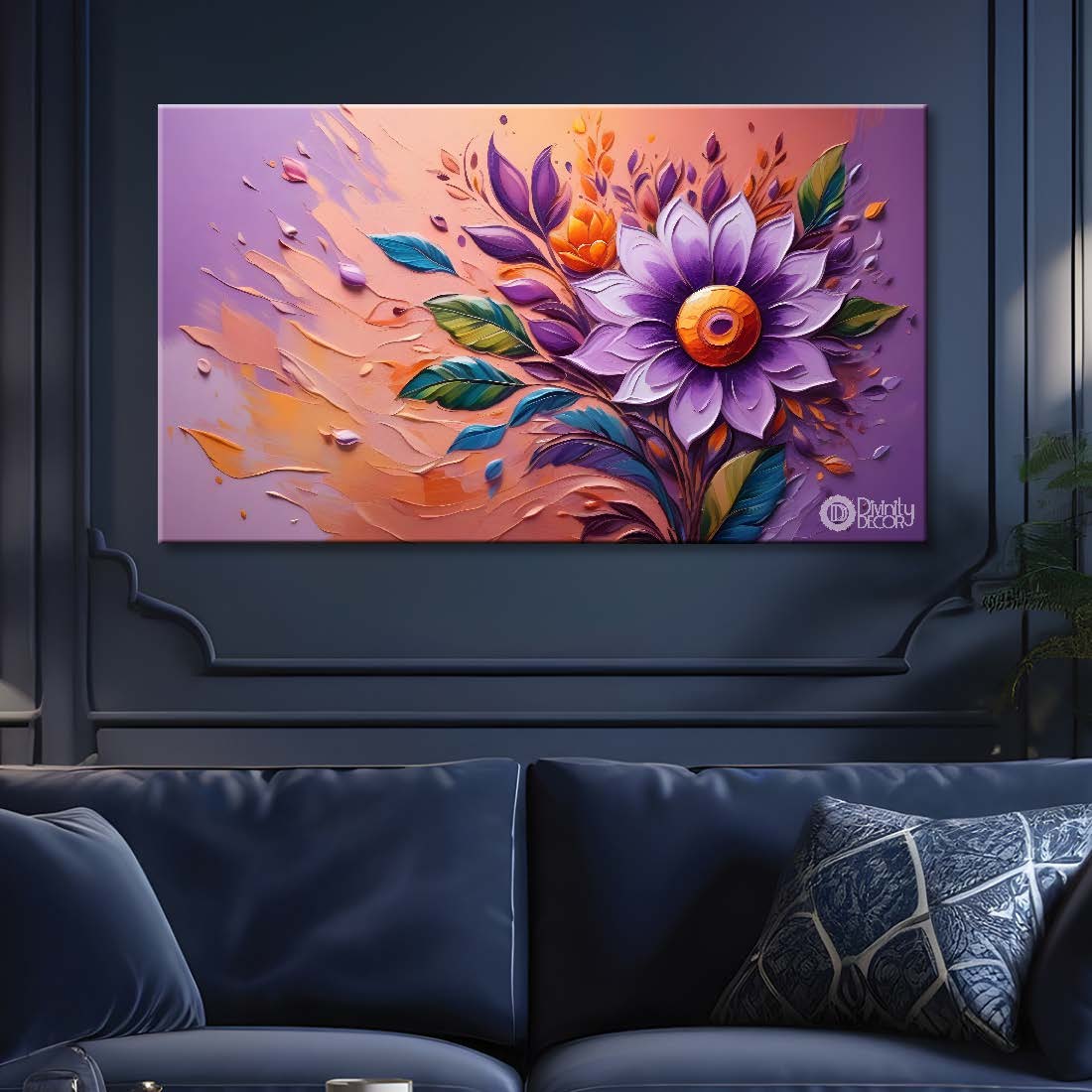 Purple flower in pink background- Flower-265