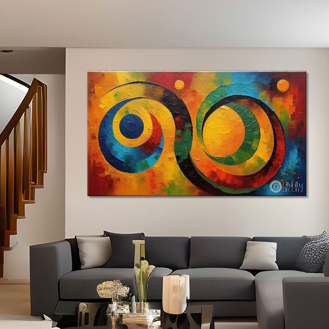 Colorful pattern textured modern art Canvas Painting - Design - Modern-L-270