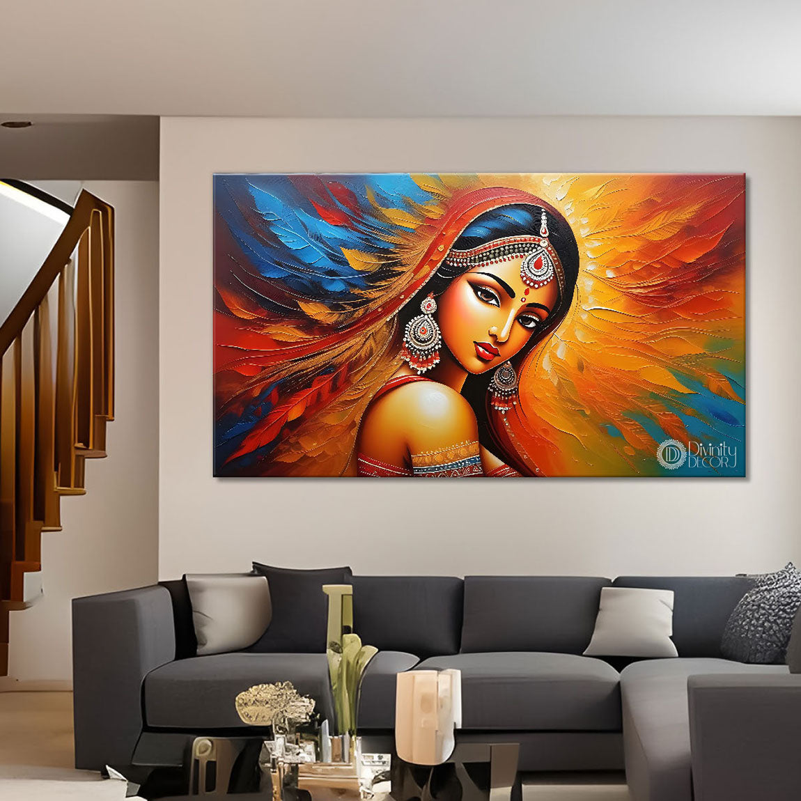 Beauty in brown lady textured modern art Canvas Painting - Design - Modern-L-272