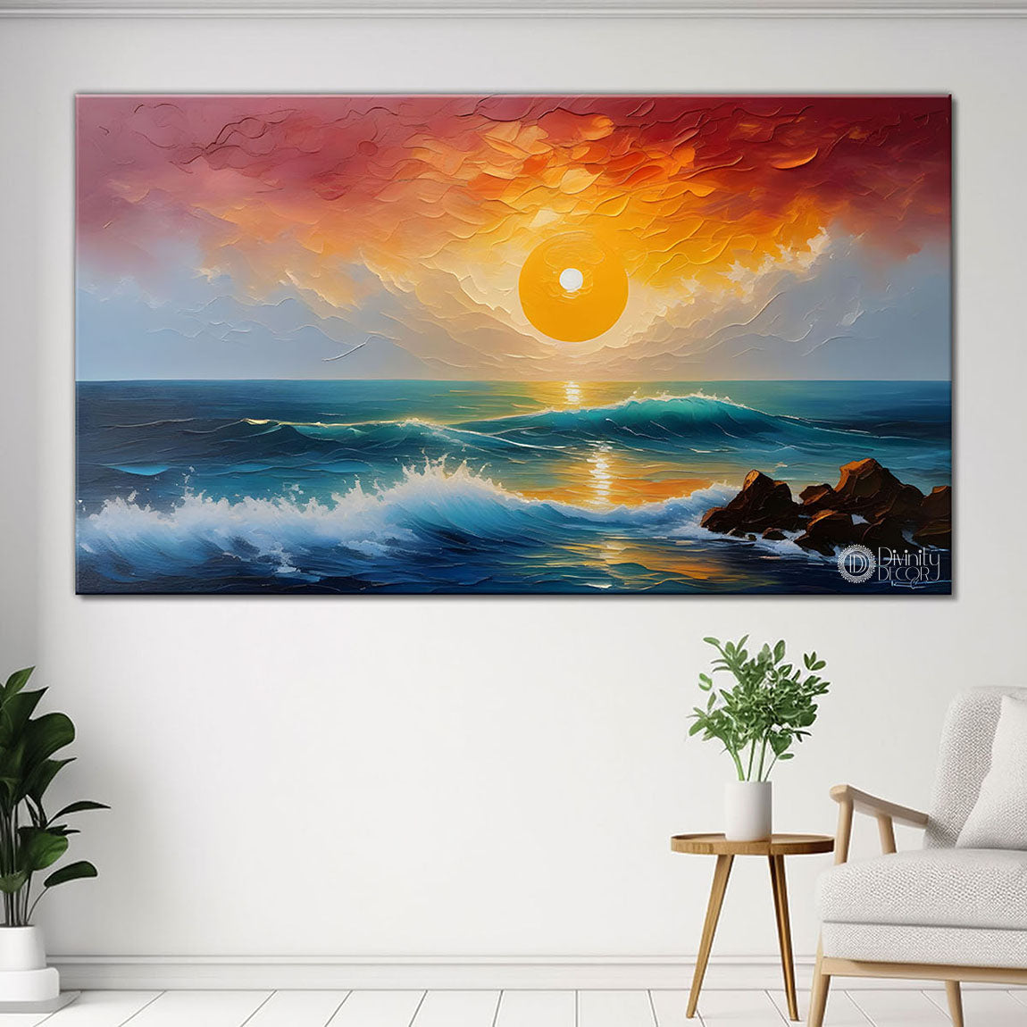 Waves and rock painting Canvas Painting - Nature Art -272
