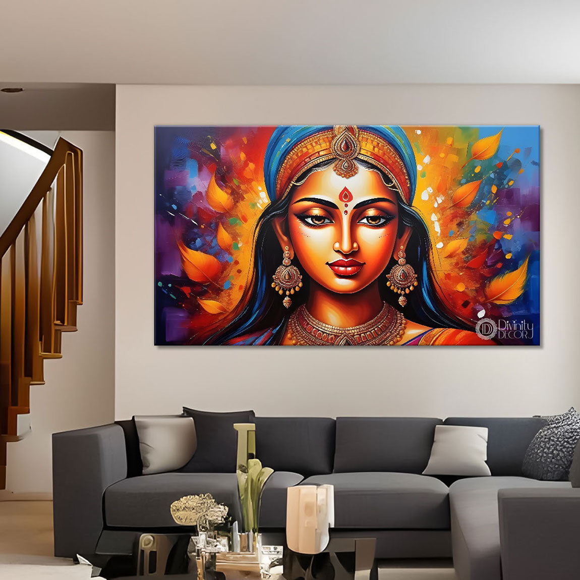 Beautiful lady textured modern art Canvas Painting - Design - Modern-L-278