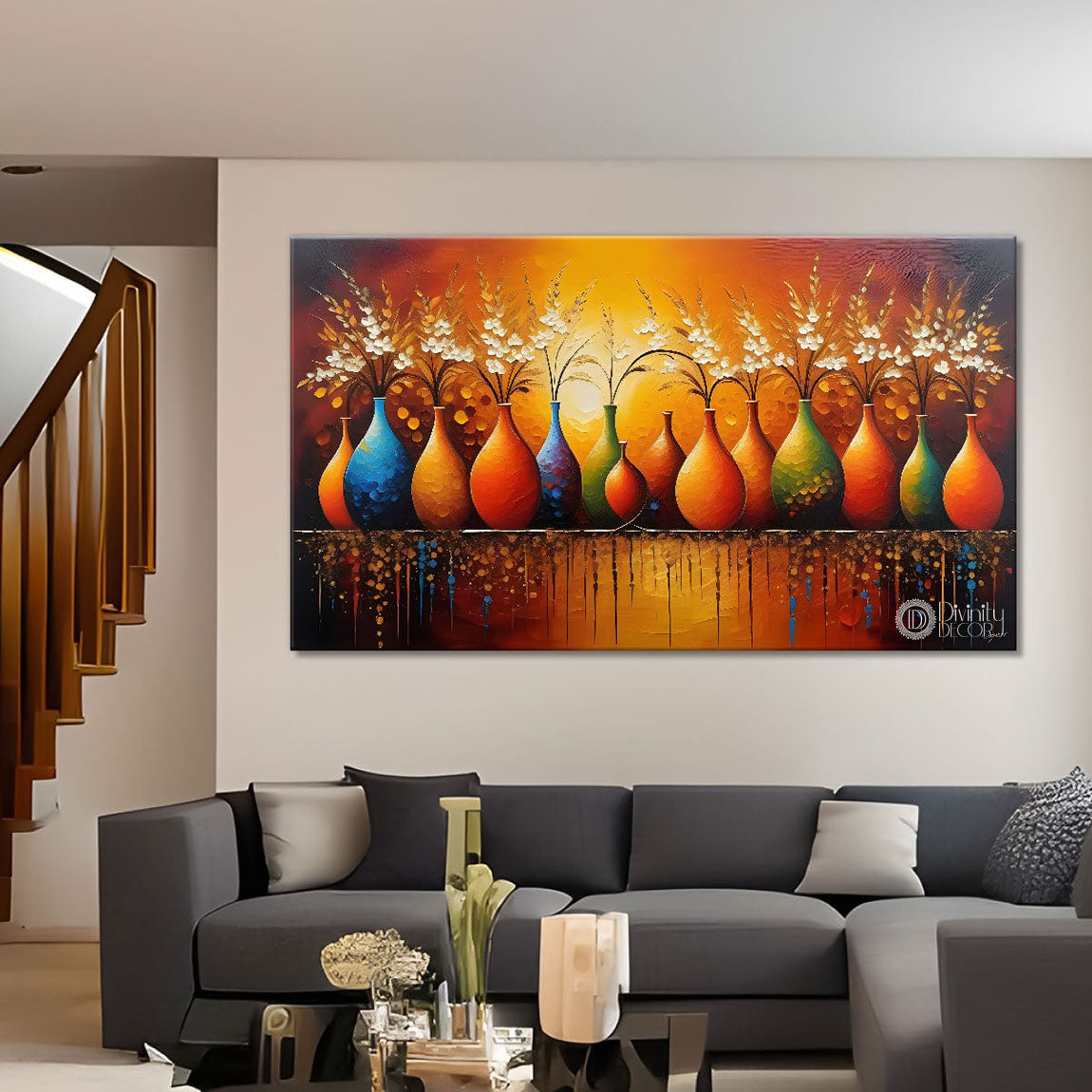 Colorful textured oil painting Canvas Painting - Design - Modern-L-281