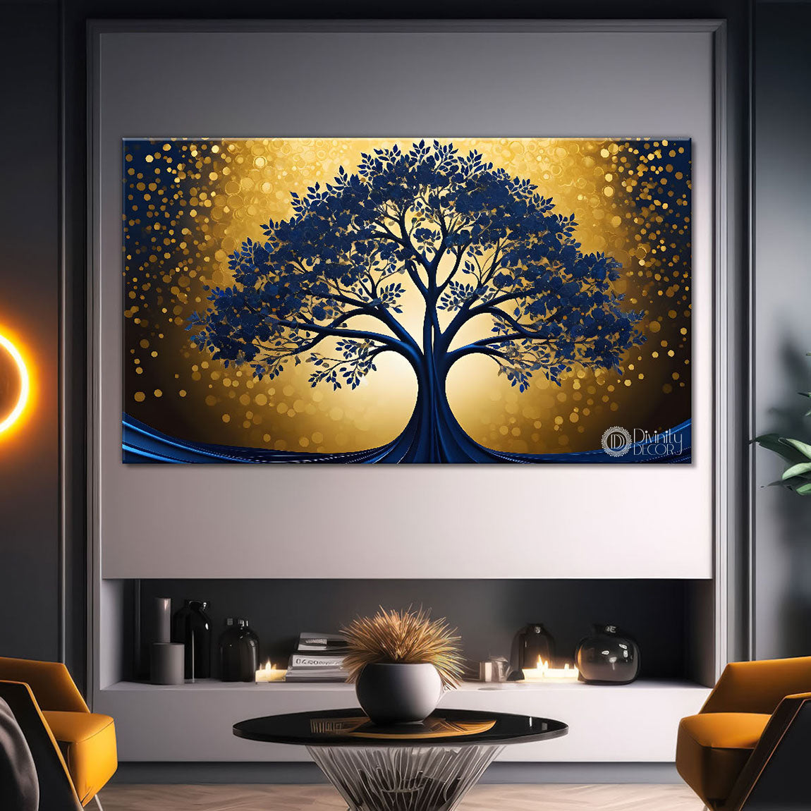 Dark textured tree modern art- Design - Tree-294
