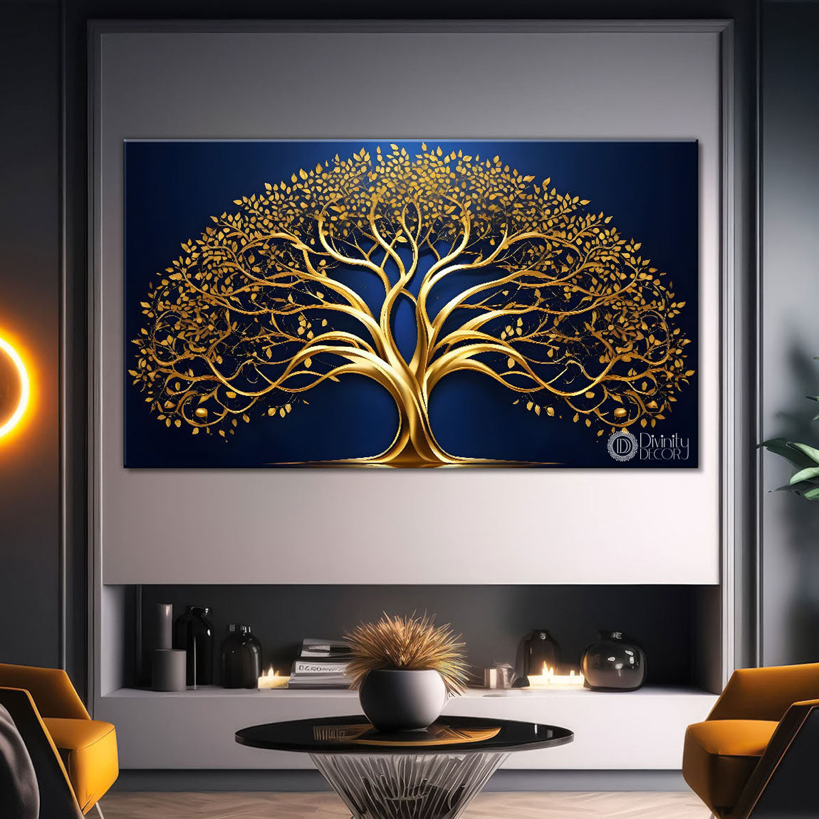 Dark textured tree modern art- Design - Tree-295