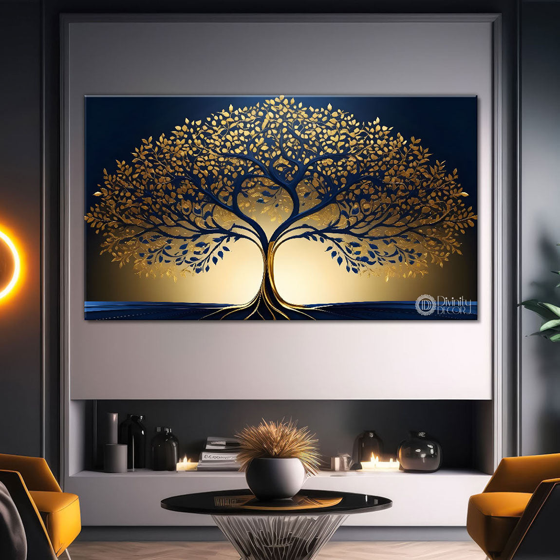 Dark textured tree modern art- Design - Tree-299