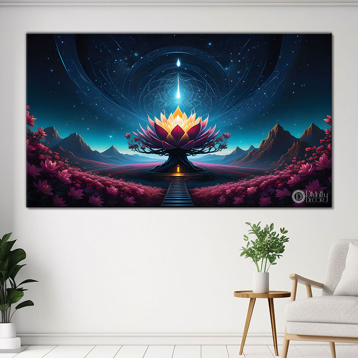Flowers night textured painting Canvas Painting - Nature Art -300