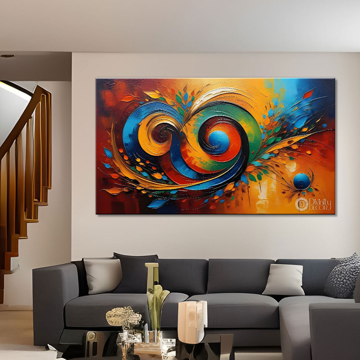 Colorful textured oil painting Canvas Painting - Design - Modern-L-302