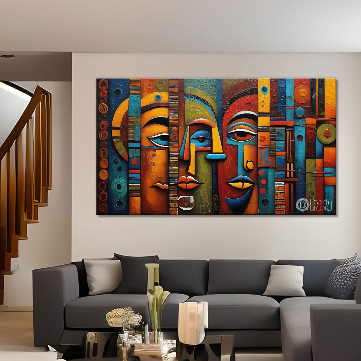 Tribal Textured art Canvas Painting - Design - Modern-L-303