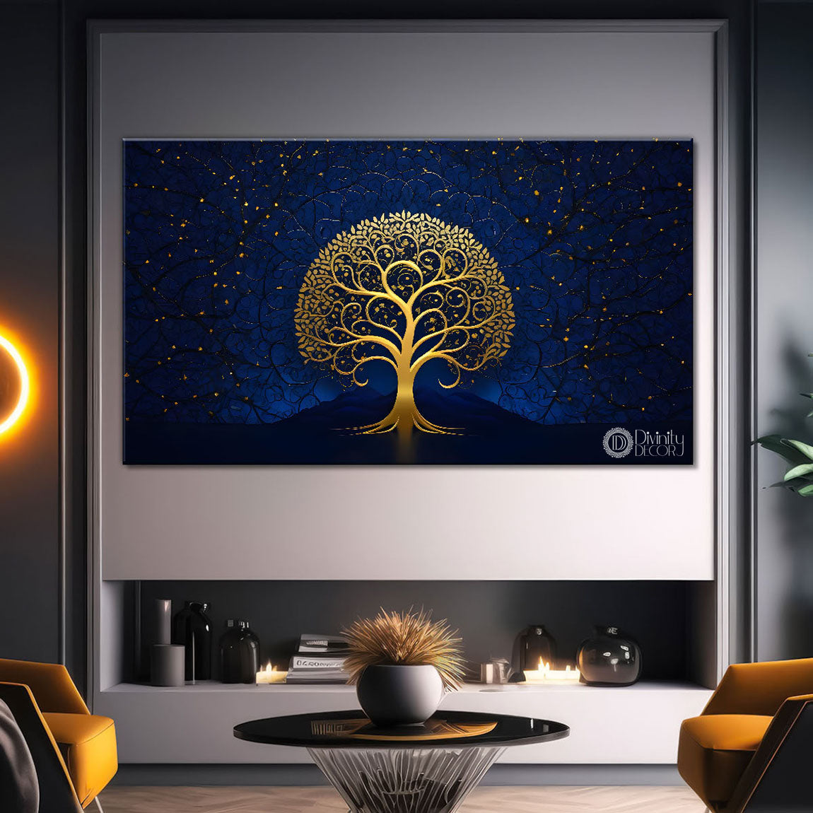 Dark textured tree modern art- Design - Tree-305