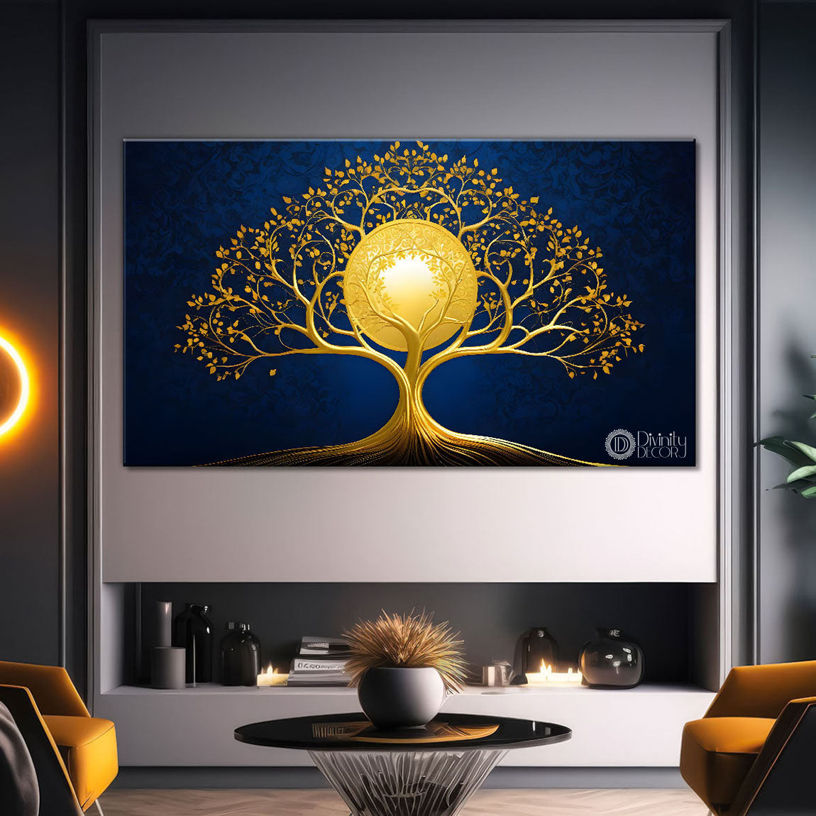 Dark textured tree modern art- Design - Tree-306