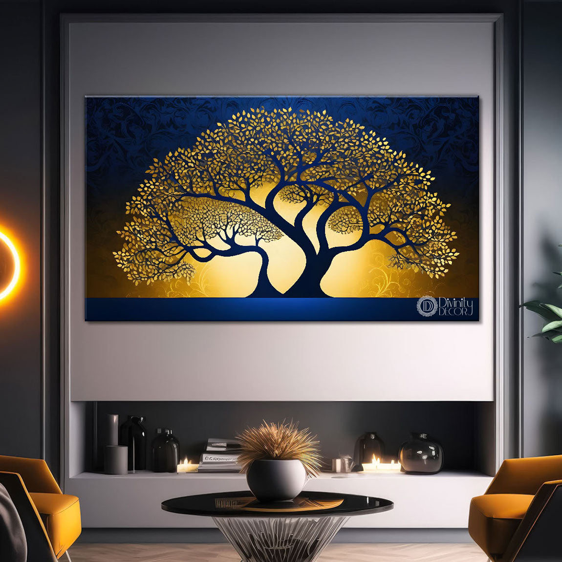 Dark textured tree modern art- Design - Tree-307