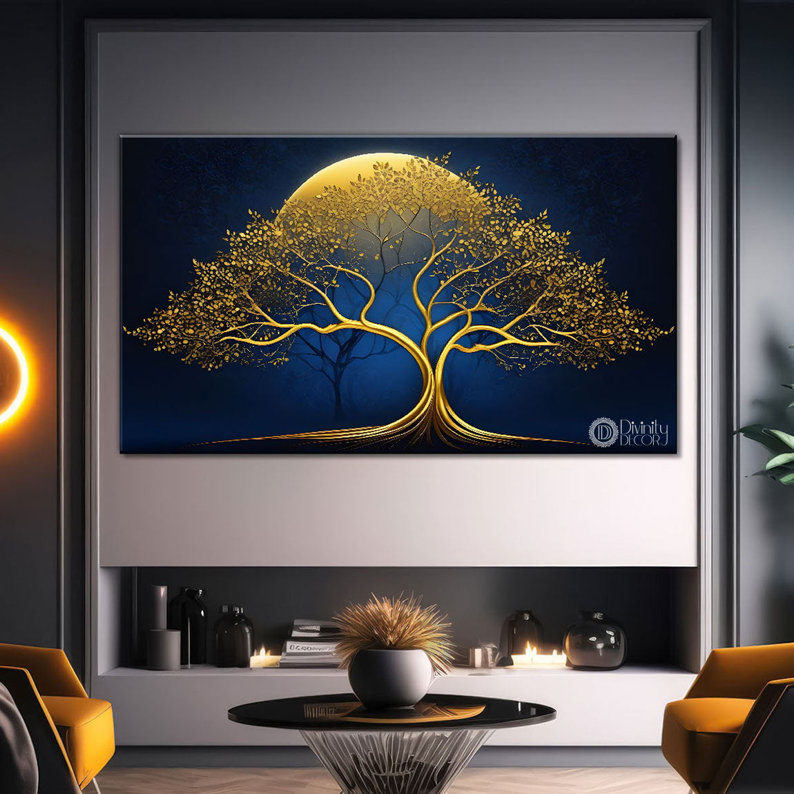 Dark textured tree modern art- Design - Tree-308