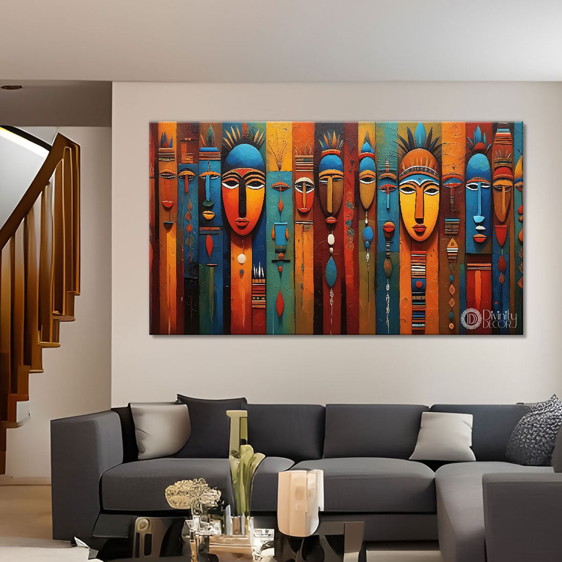 Tribal Textured art Canvas Painting - Design - Modern-L-308