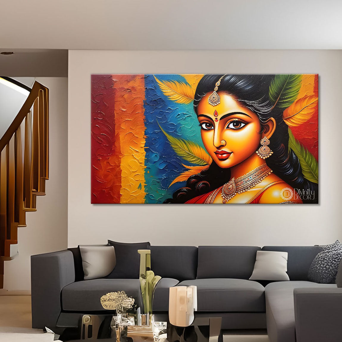 Beauty in brown lady textured modern art Canvas Painting - Design - Modern-L-314