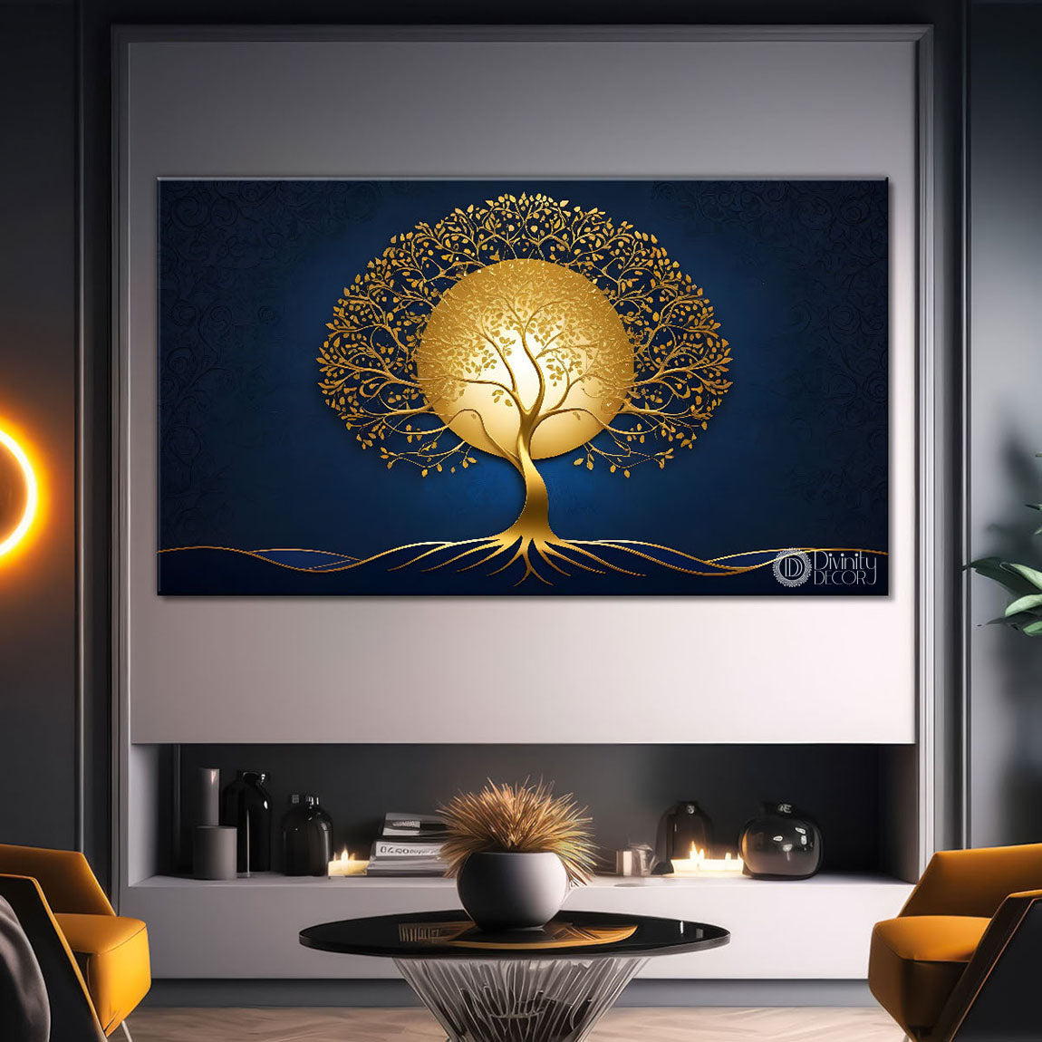 Dark textured tree modern art- Design - Tree-317