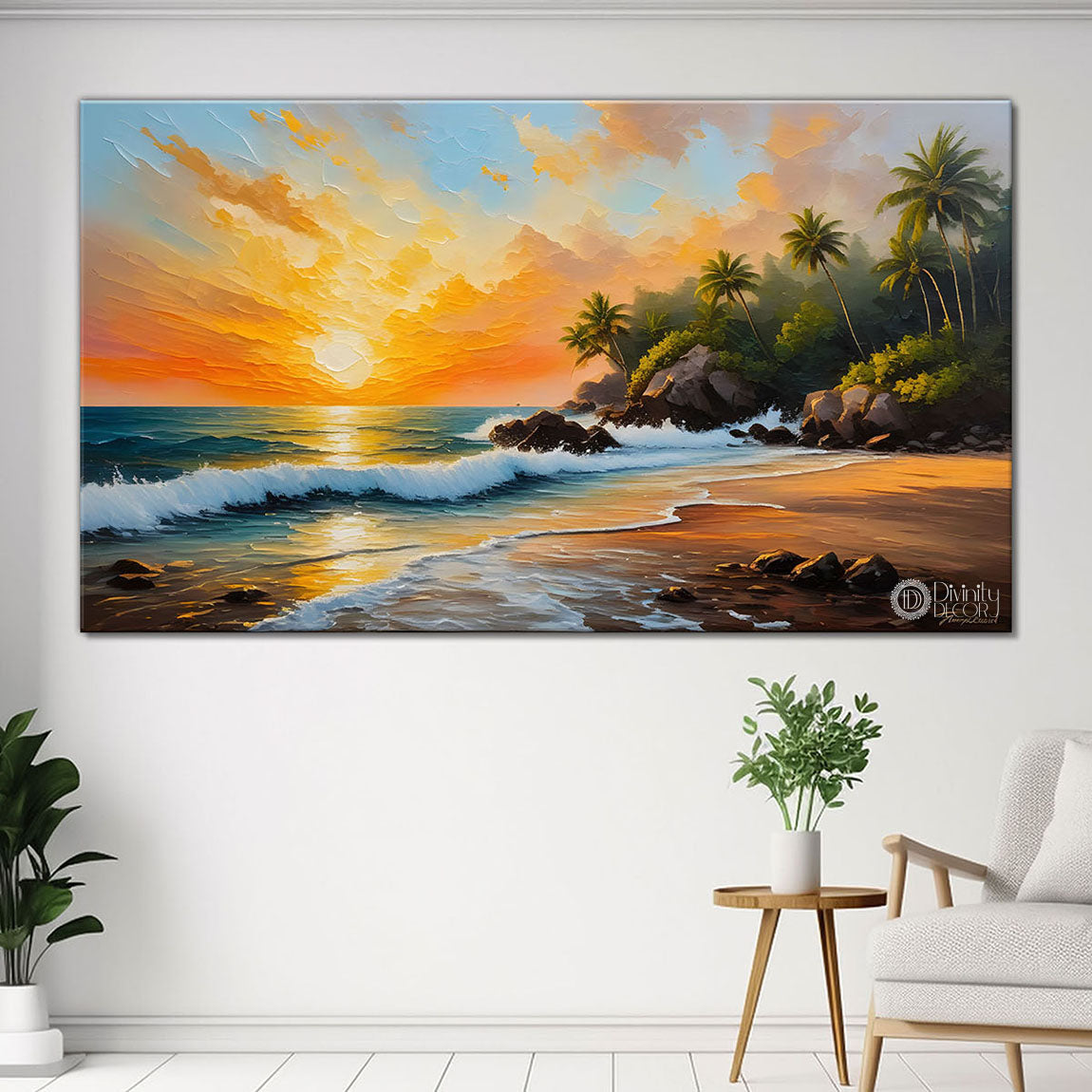 Beach and sea painting Canvas Painting - Nature Art -318