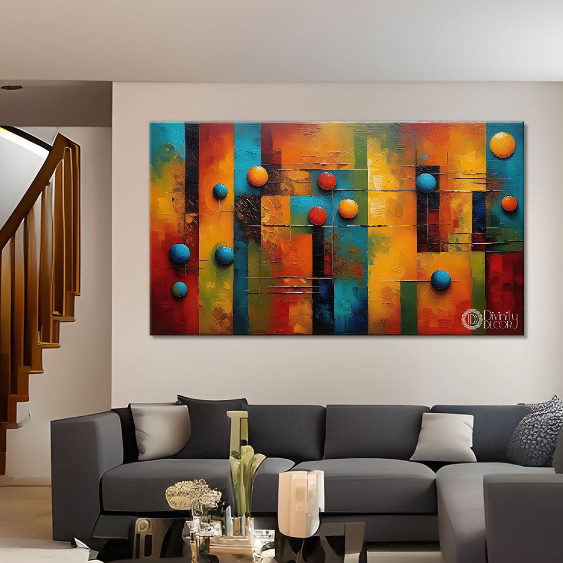 Gematrical pattern modern art Canvas Painting - Design - Modern-L-320