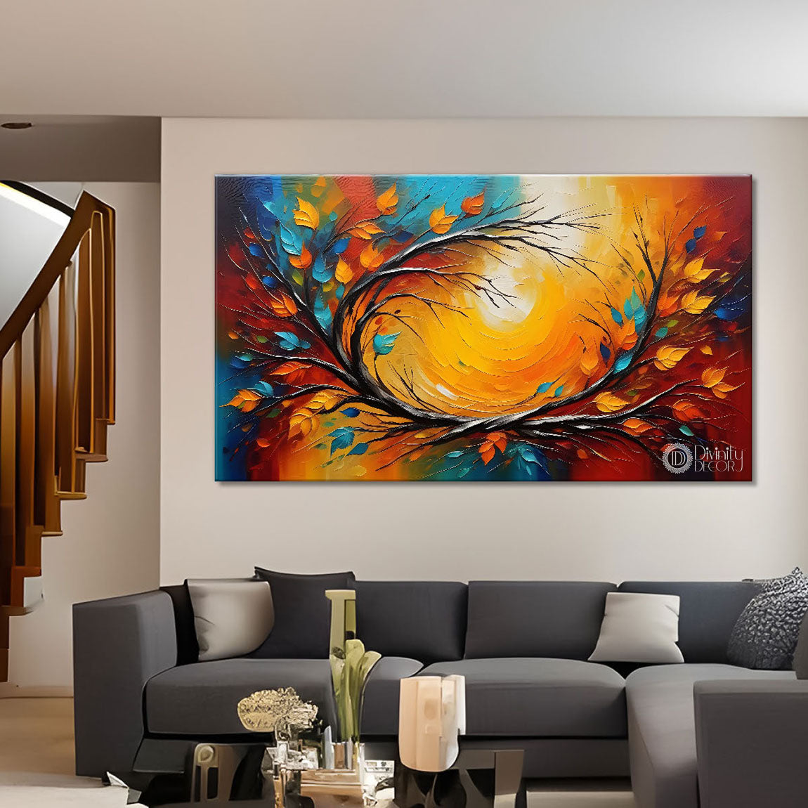 Colorful textured oil painting Canvas Painting - Design - Modern-L-337