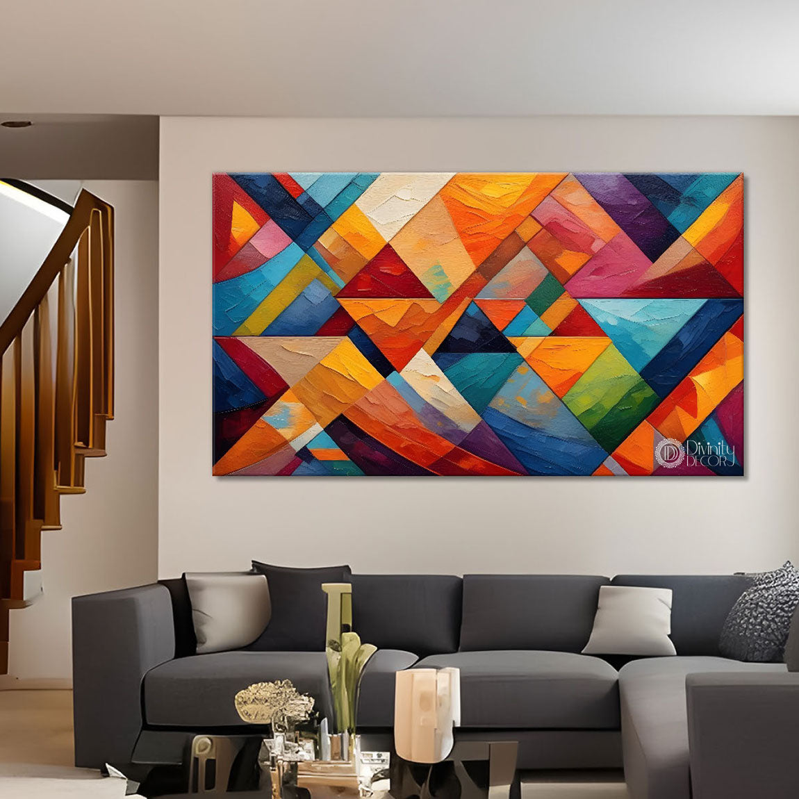 Gematrical pattern modern art Canvas Painting - Design - Modern-L-346