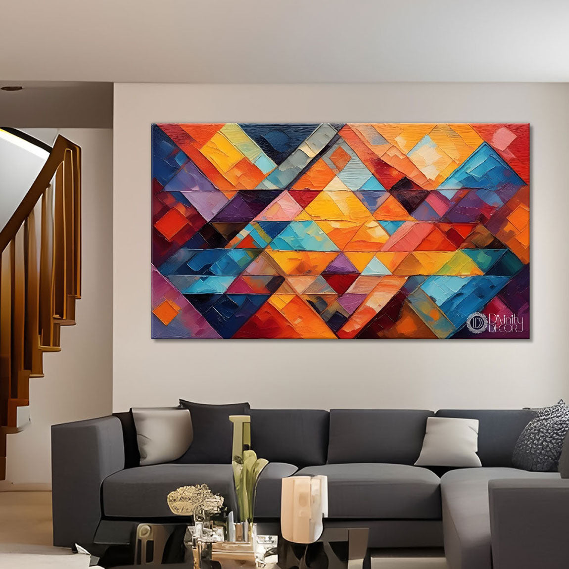 Gematrical pattern modern art Canvas Painting - Design - Modern-L-347