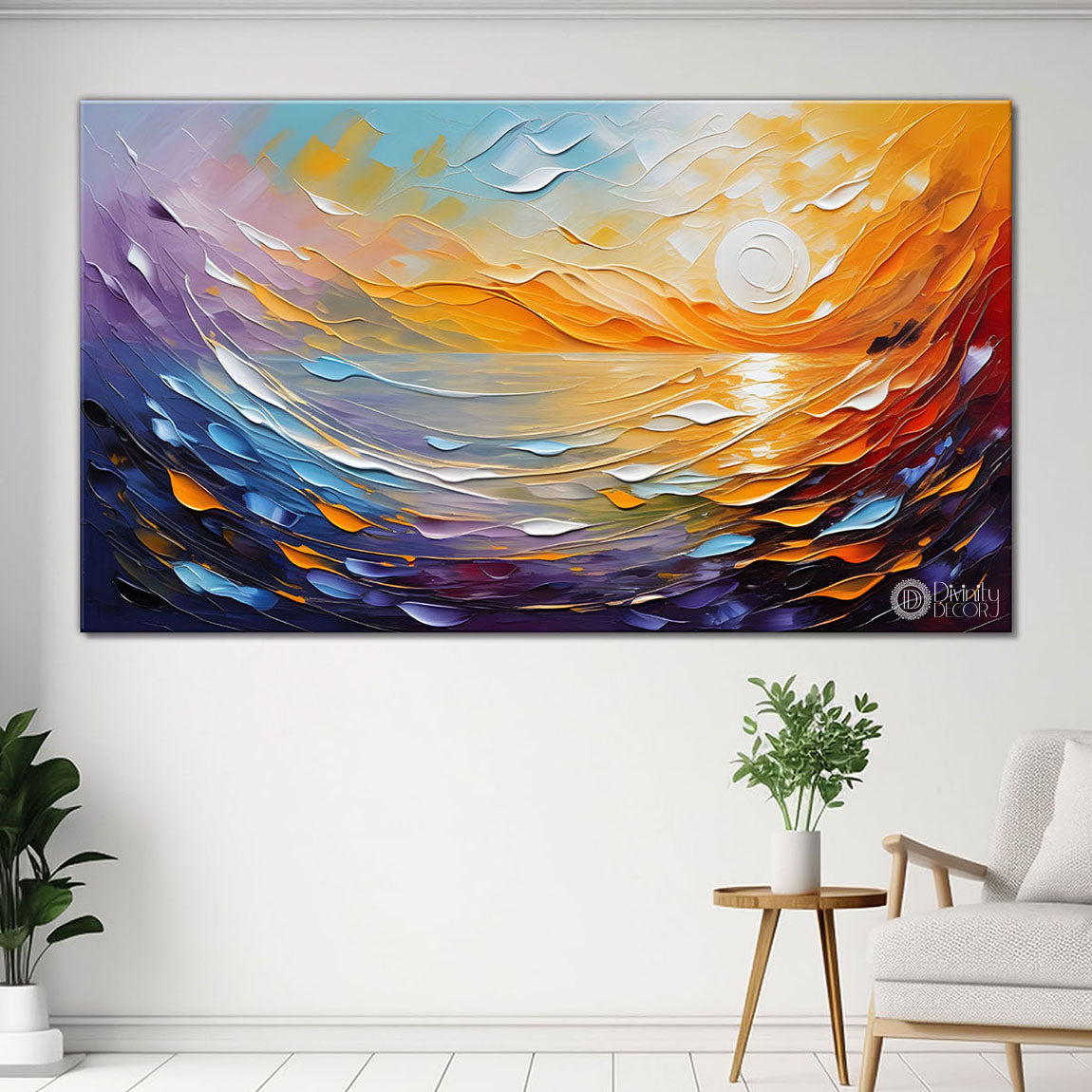 Sunrise view textured painting Canvas Painting - Nature Art -350