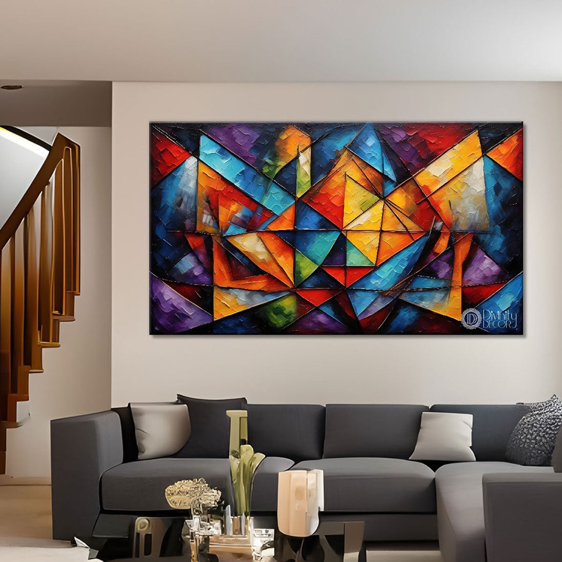 Gematrical pattern modern art Canvas Painting - Design - Modern-L-359