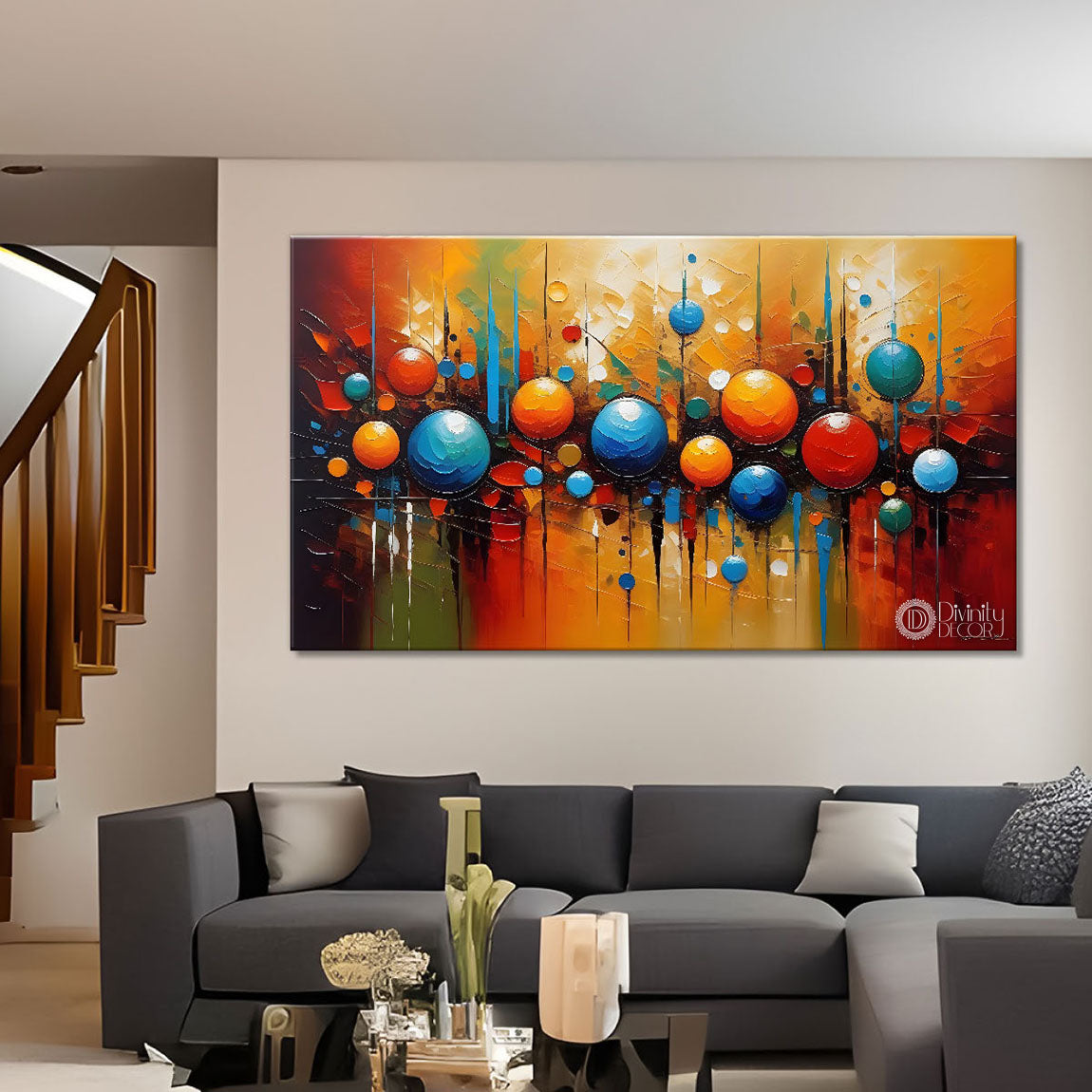 Colorful Textured Modern art Canvas Painting - Design - Modern-L-363