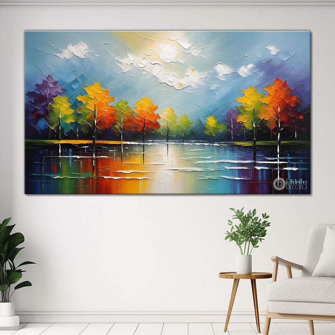 Colorful trees painting Canvas Painting - Nature Art -368