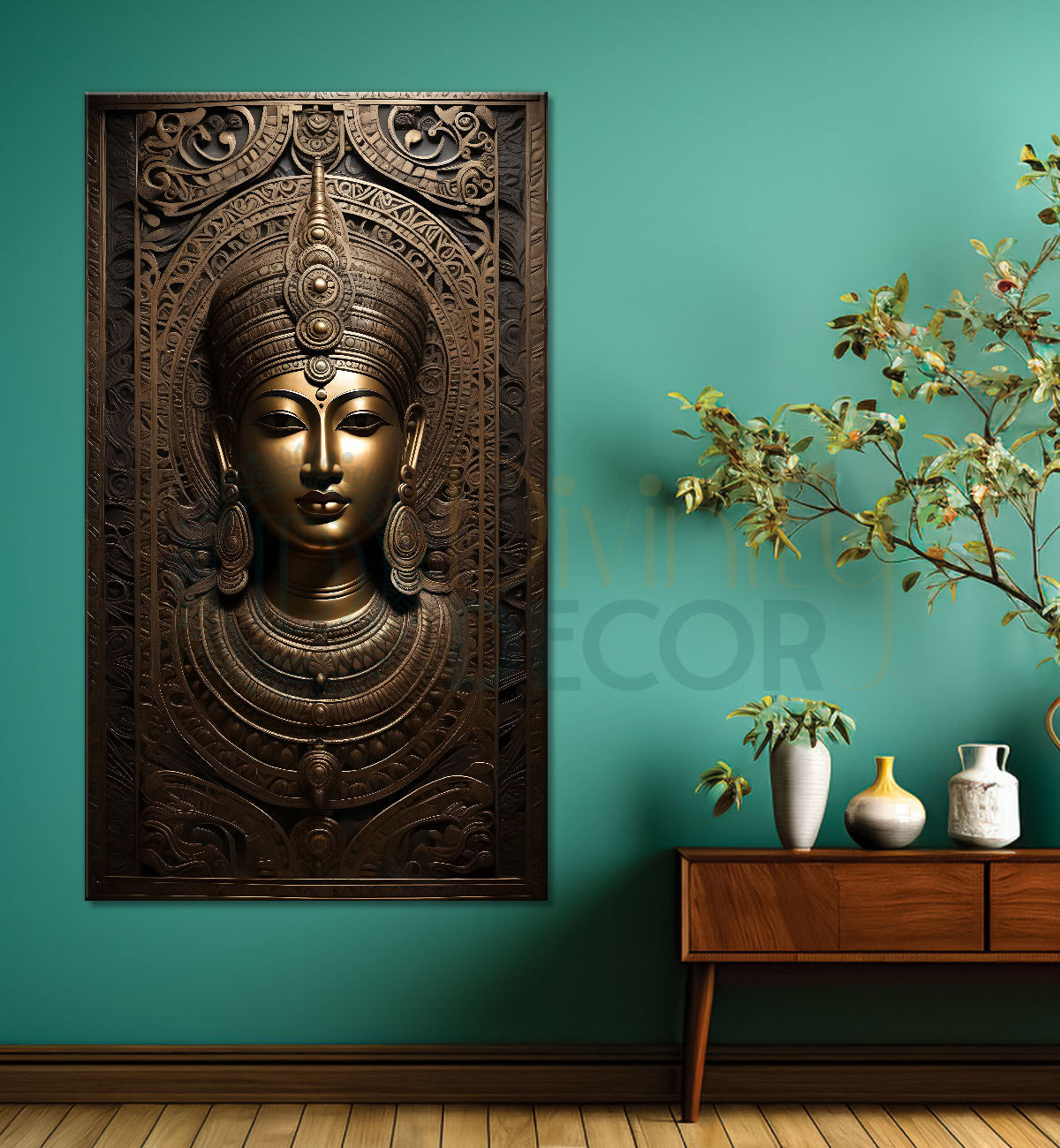 Egyptian face with dark golden modern art painting Canvas Painting - Design - Modern-V-36