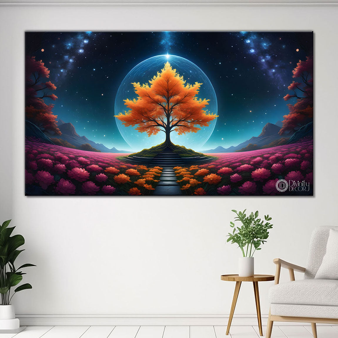 Flowers in the night painting Canvas Painting - Nature Art -370