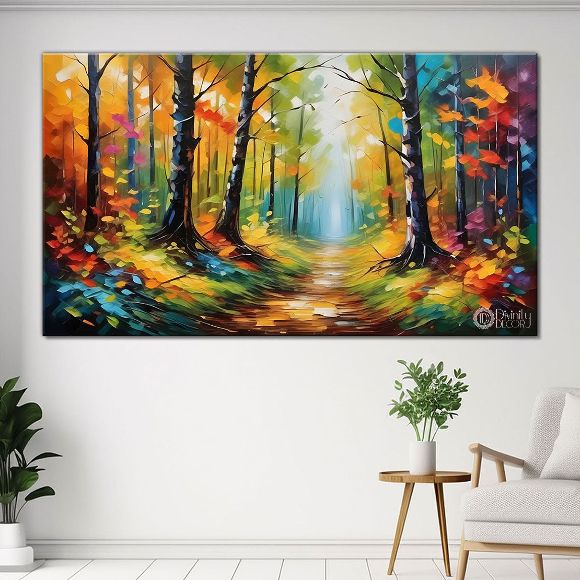 Colorful tree painting Canvas Painting - Nature Art -373