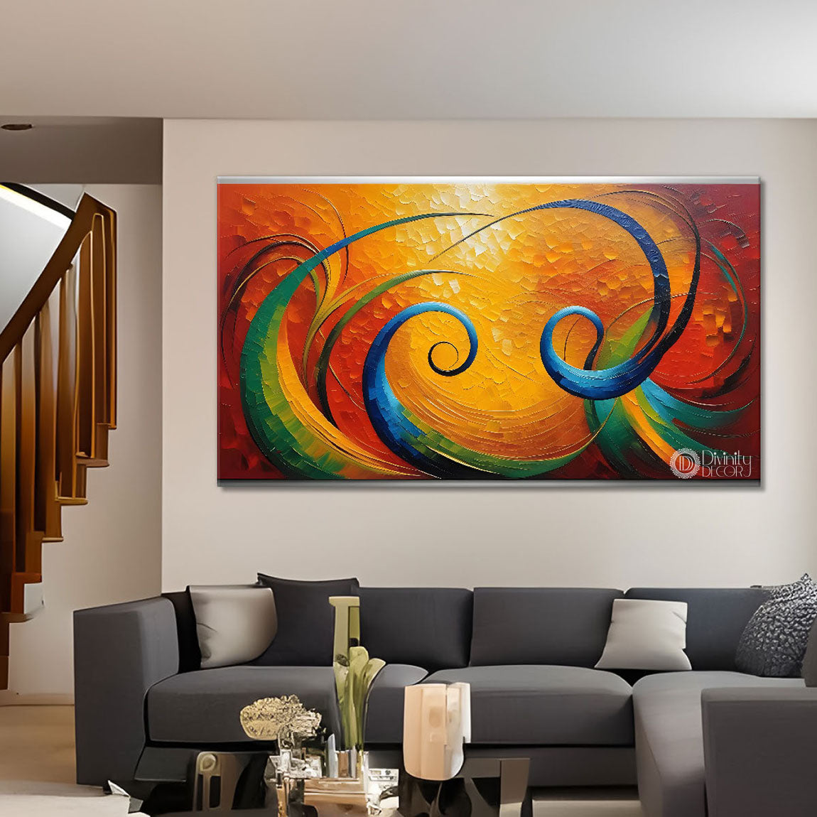 Colorful Textured Modern art Canvas Painting - Design - Modern-L-377