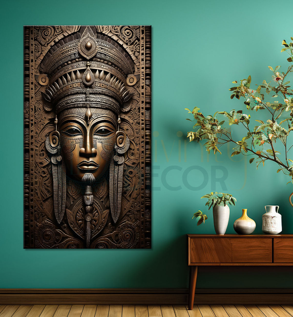 Egyptian face with dark golden modern art painting Canvas Painting - Design - Modern-V-37