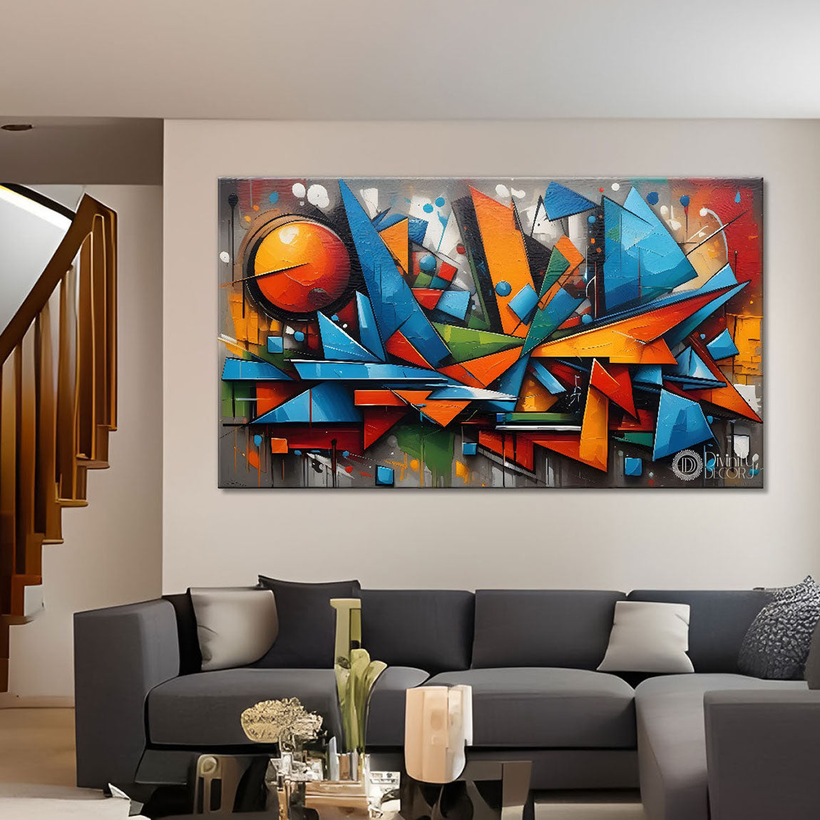 Gematrical pattern modern art Canvas Painting - Design - Modern-L-388