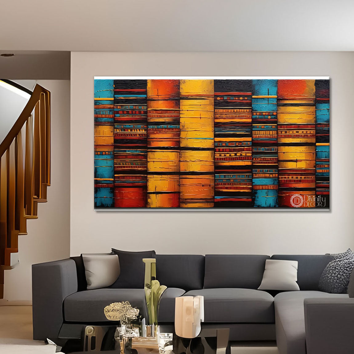 Gematrical pattern modern art Canvas Painting - Design - Modern-L-389