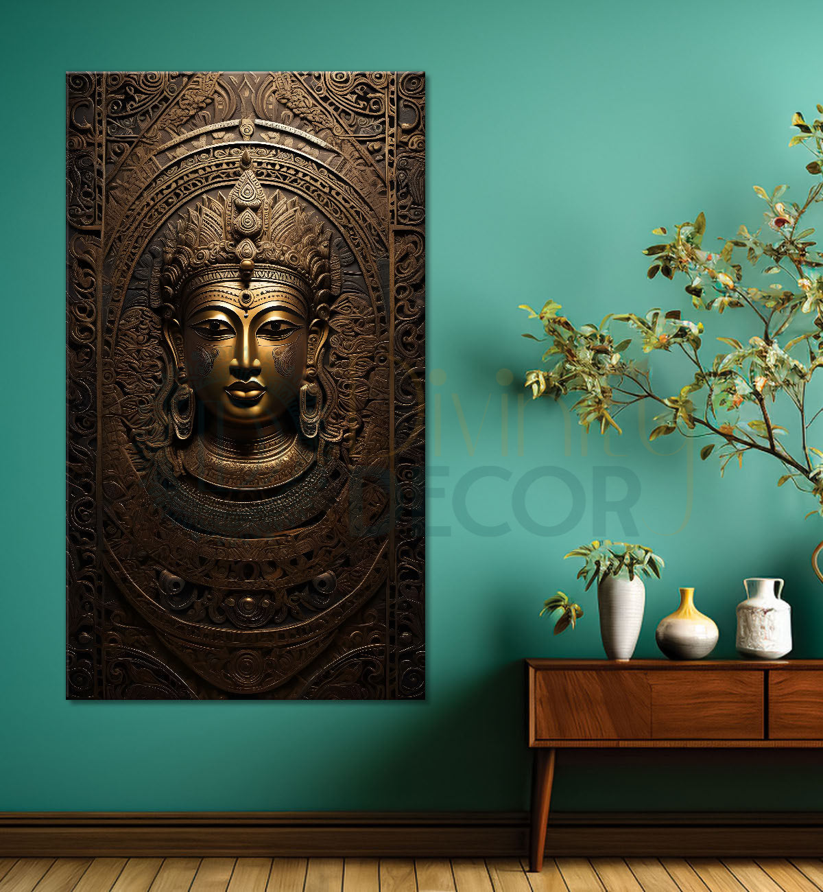 Egyptian face with dark golden modern art painting Canvas Painting - Design - Modern-V-38
