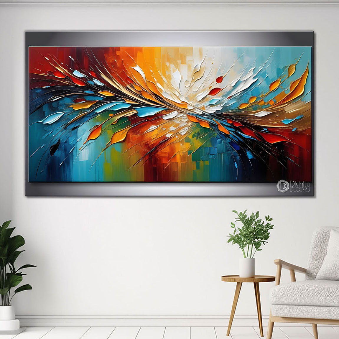 Colorfully textured painting art Canvas Painting - Nature Art -396