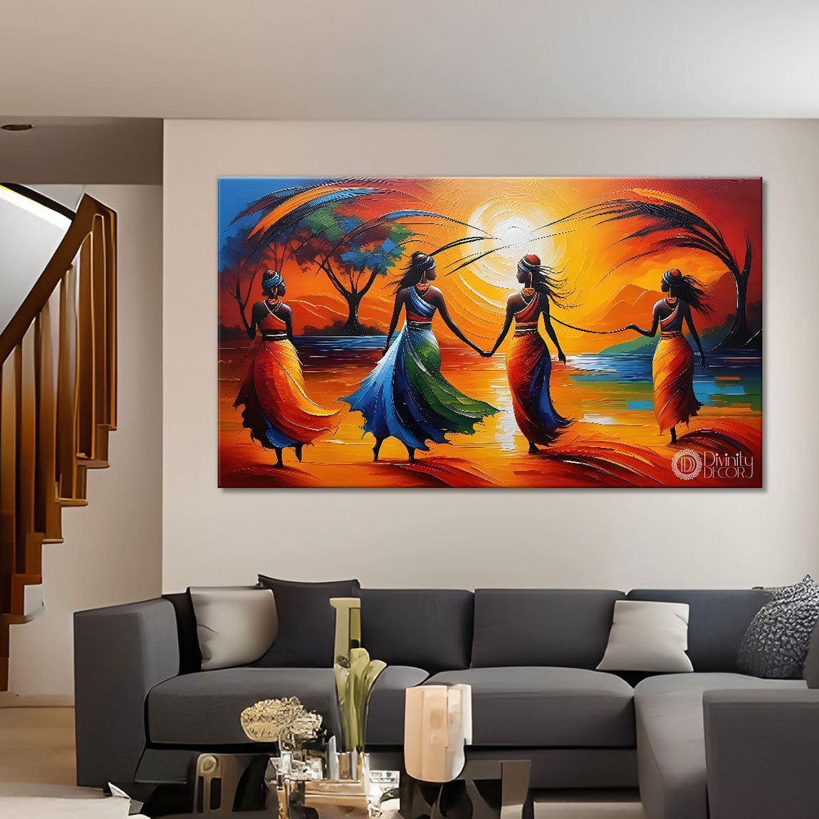 Tribal Textured art Canvas Painting - Design - Modern-L-397