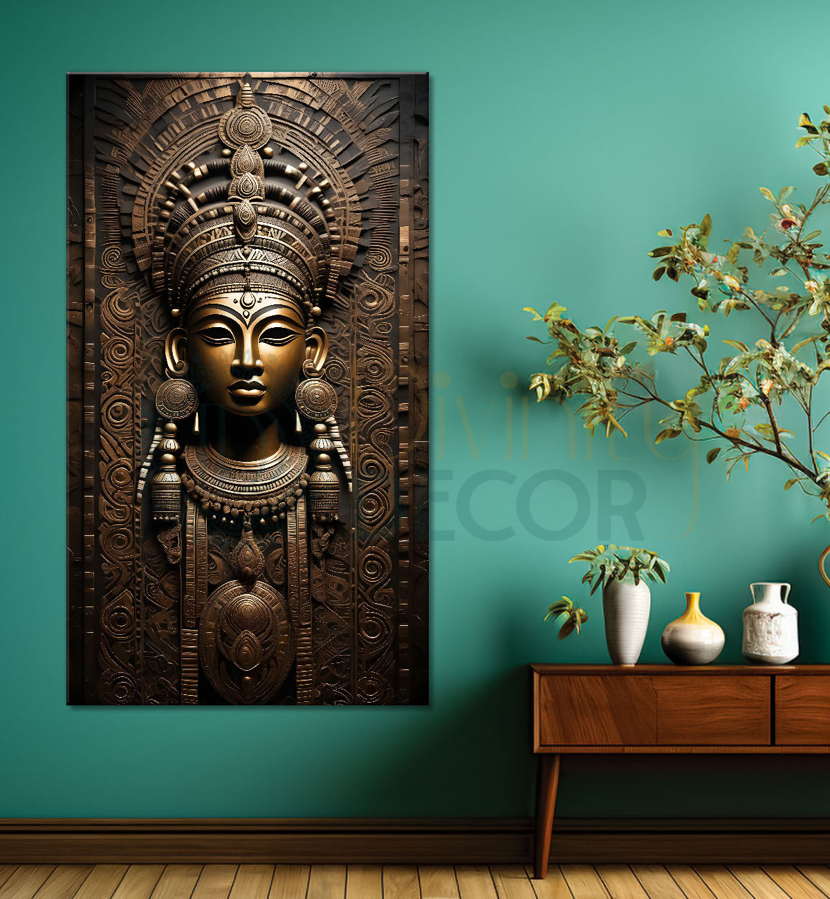 Egyptian face with dark golden modern art painting Canvas Painting - Design - Modern-V-39