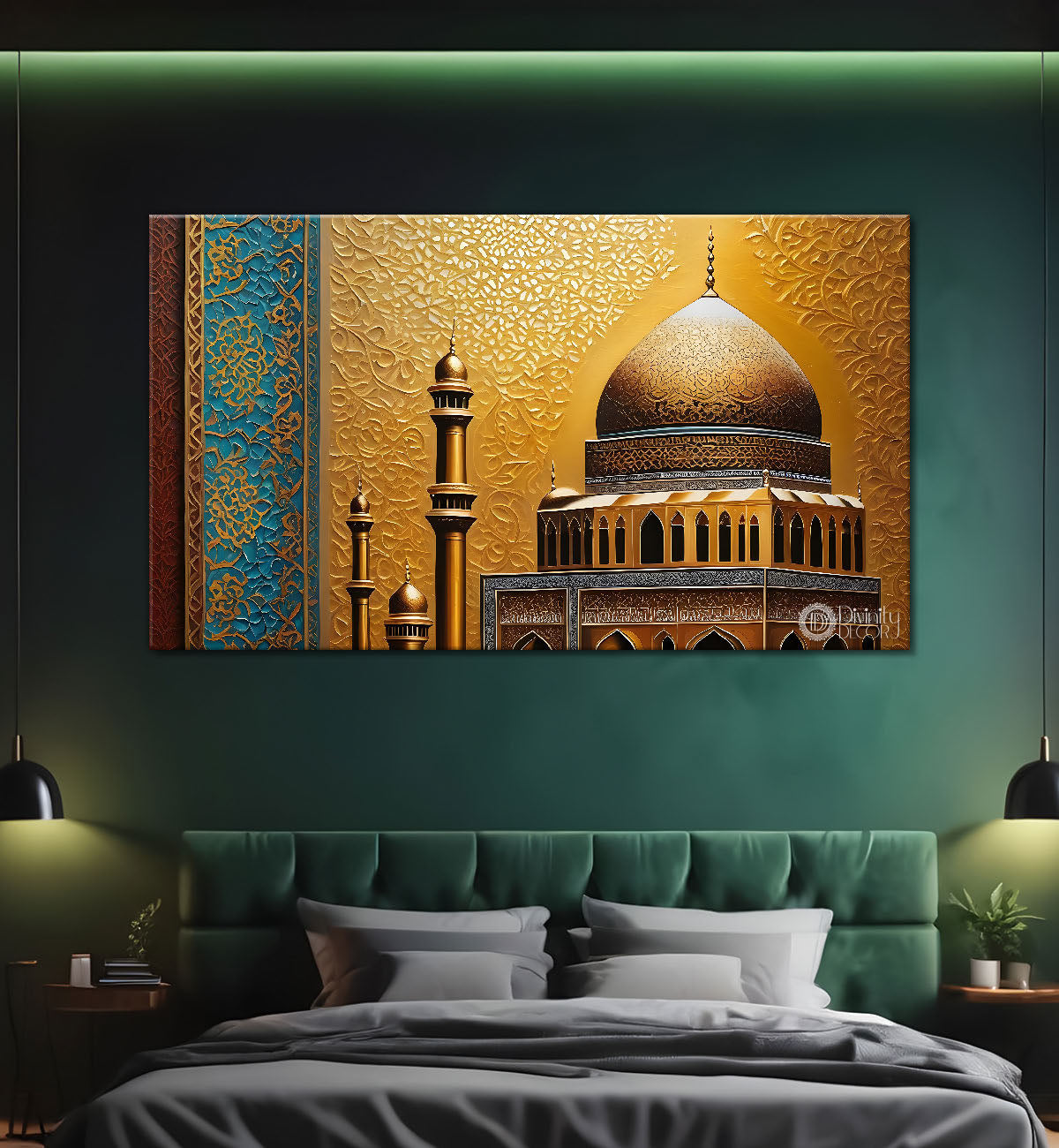 Islamic mosque in bright textured oil painting Canvas Painting - Islamic paintings - 39