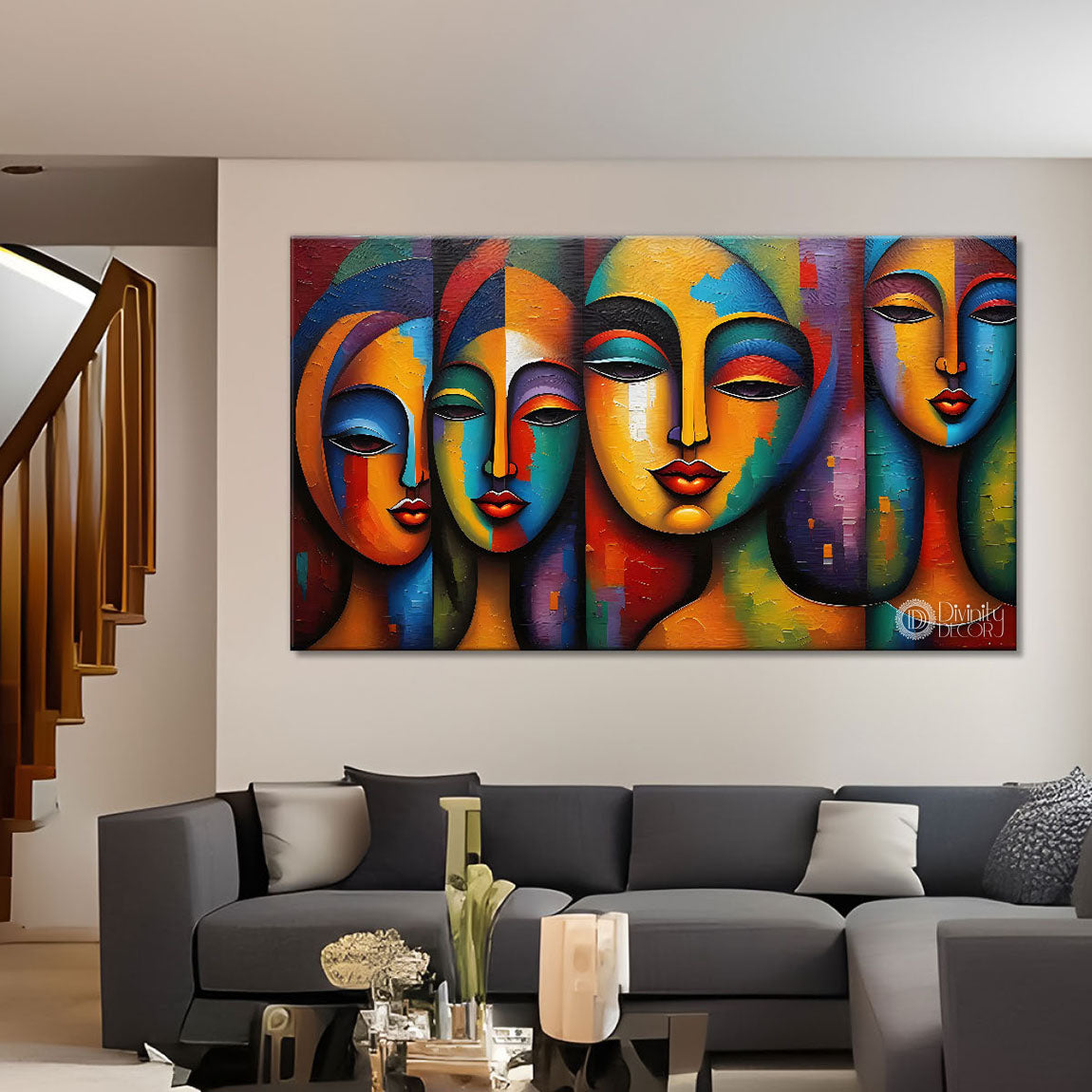 Tribal Textured art Canvas Painting - Design - Modern-L-415