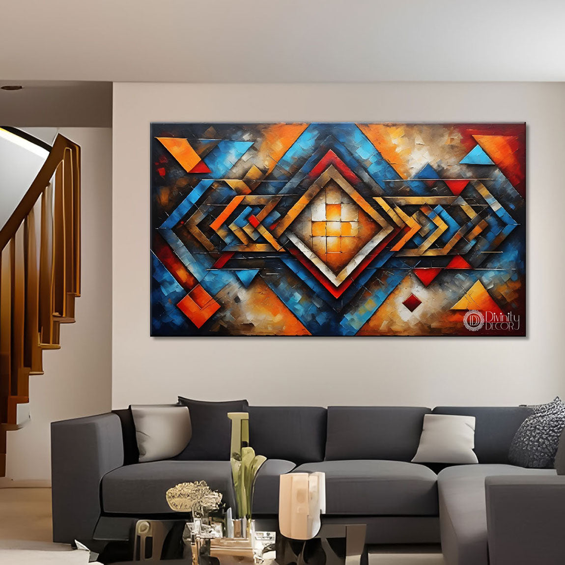 Gematrical pattern modern art Canvas Painting - Design - Modern-L-418