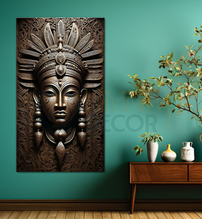 Egyptian face with dark golden modern art painting Canvas Painting - Design - Modern-V-41