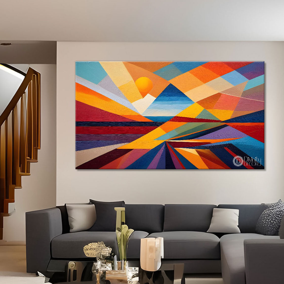 Colorful textured oil painting Canvas Painting - Design - Modern-L-422