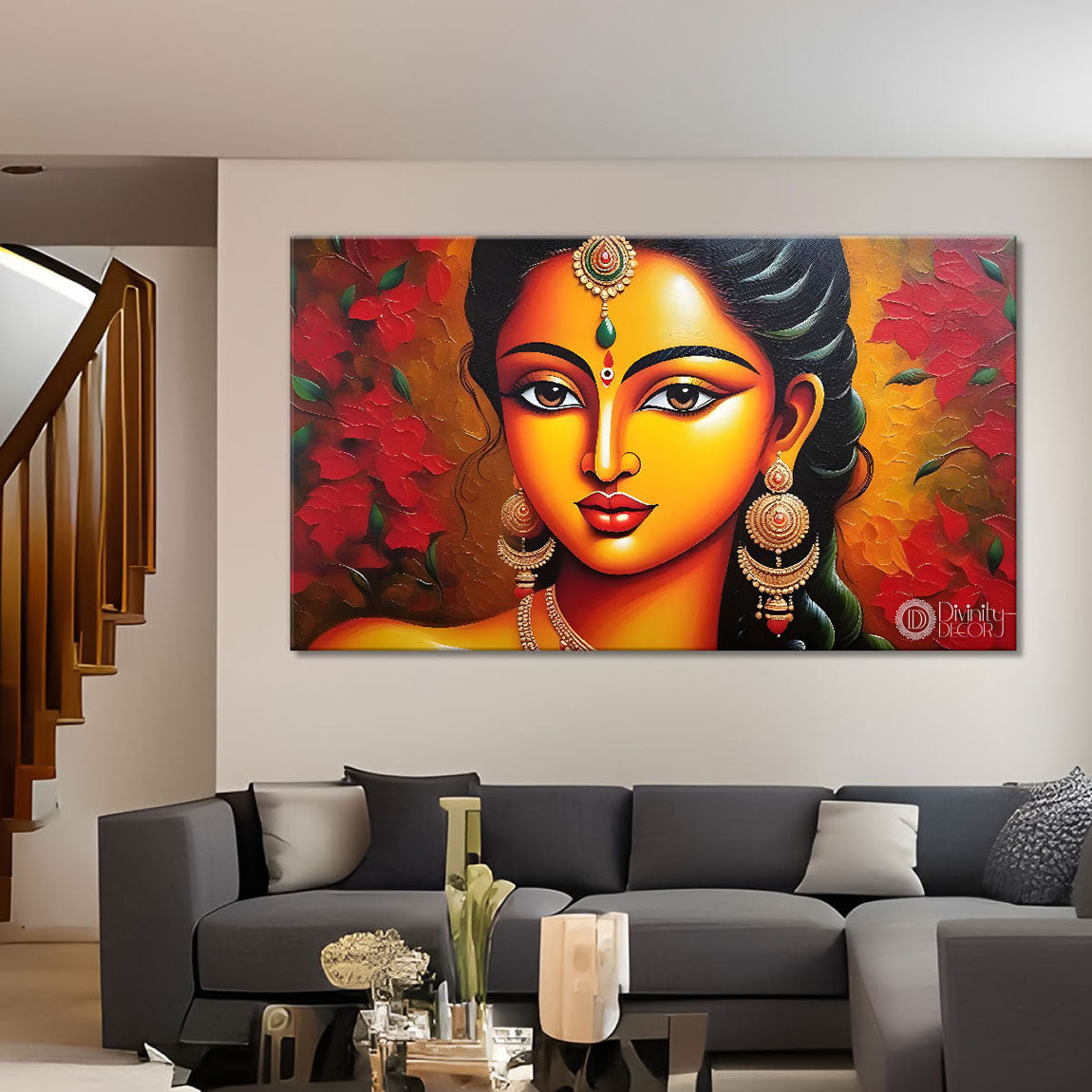 Beauty in brown lady textured modern art Canvas Painting - Design - Modern-L-434