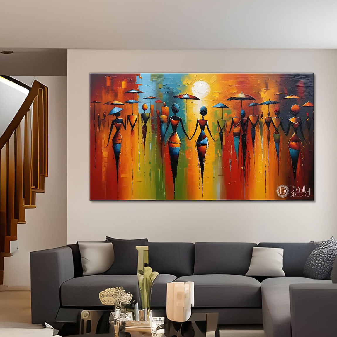 Tribal  modern art Canvas Painting - Design - Modern-L-436