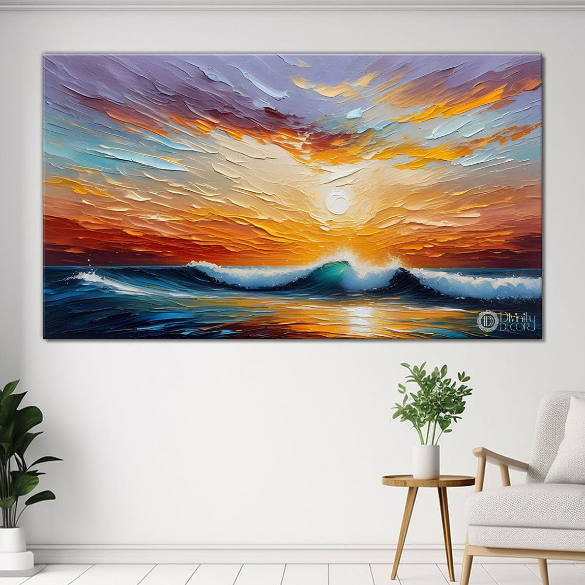 Mountains with the colorful sky painting Canvas Painting - Nature Art -436