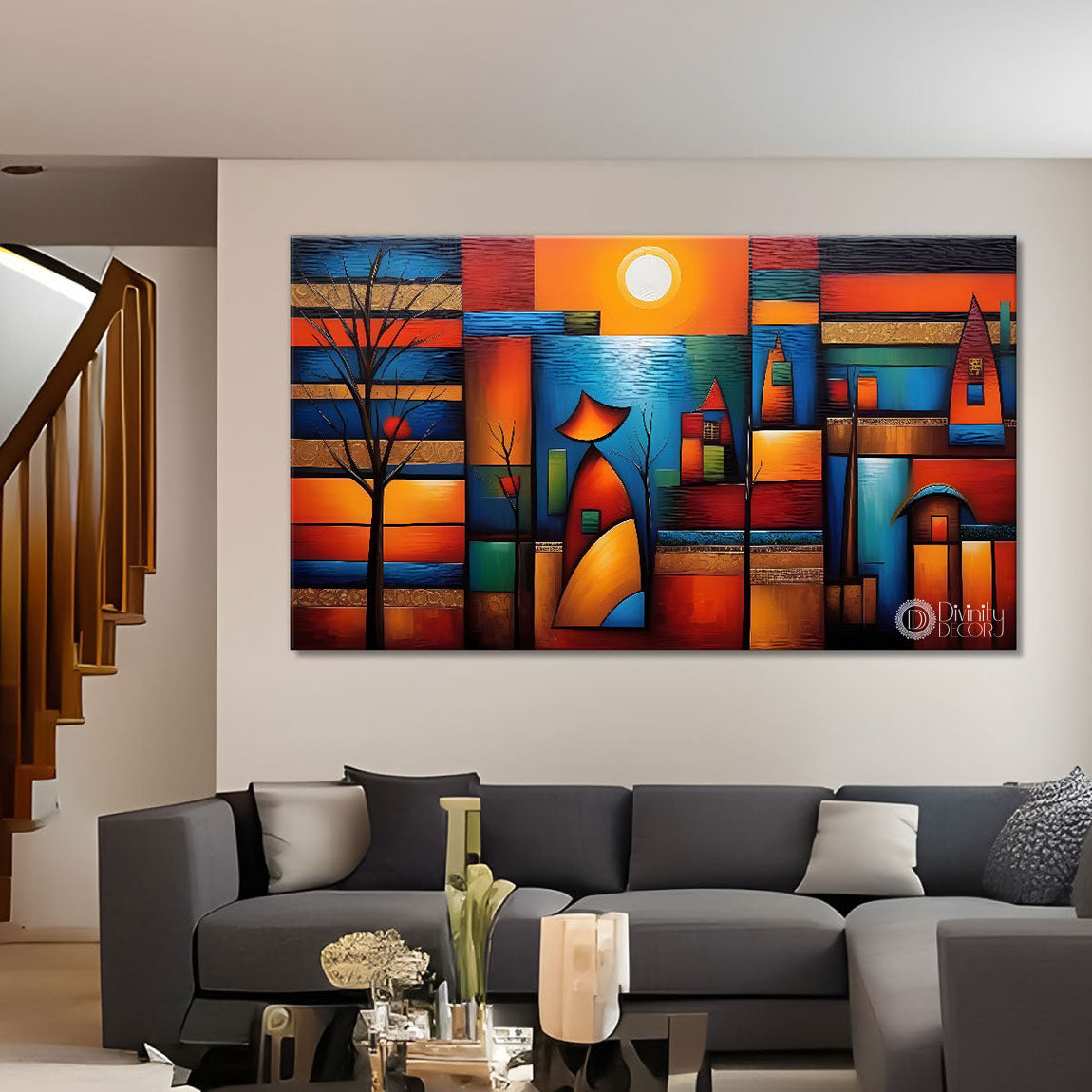 Gematrical pattern modern art Canvas Painting - Design - Modern-L-445